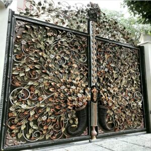 درب حیاط ساده و شیک فلزی