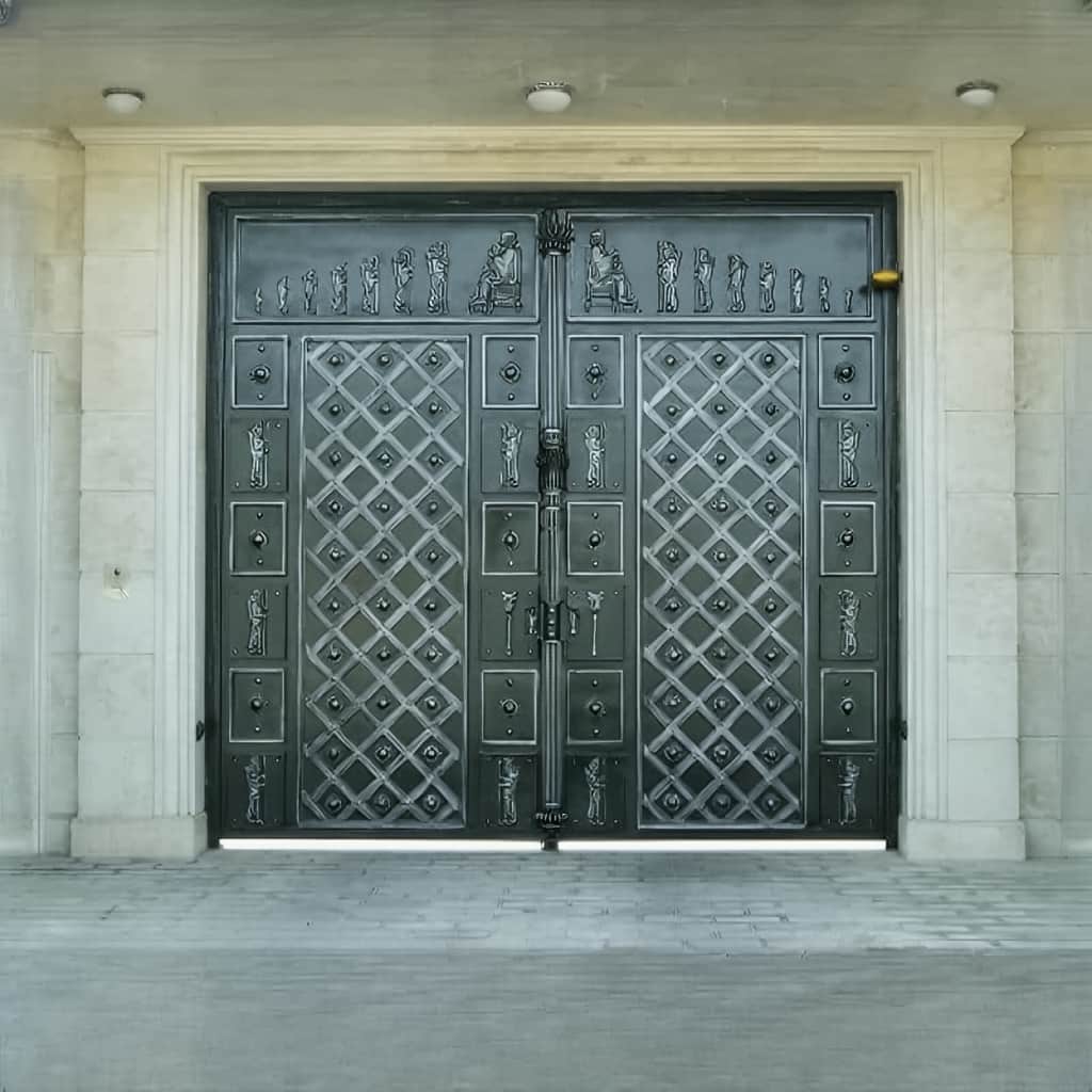 نصب درب فلزی هخامنشی حیاط باغ