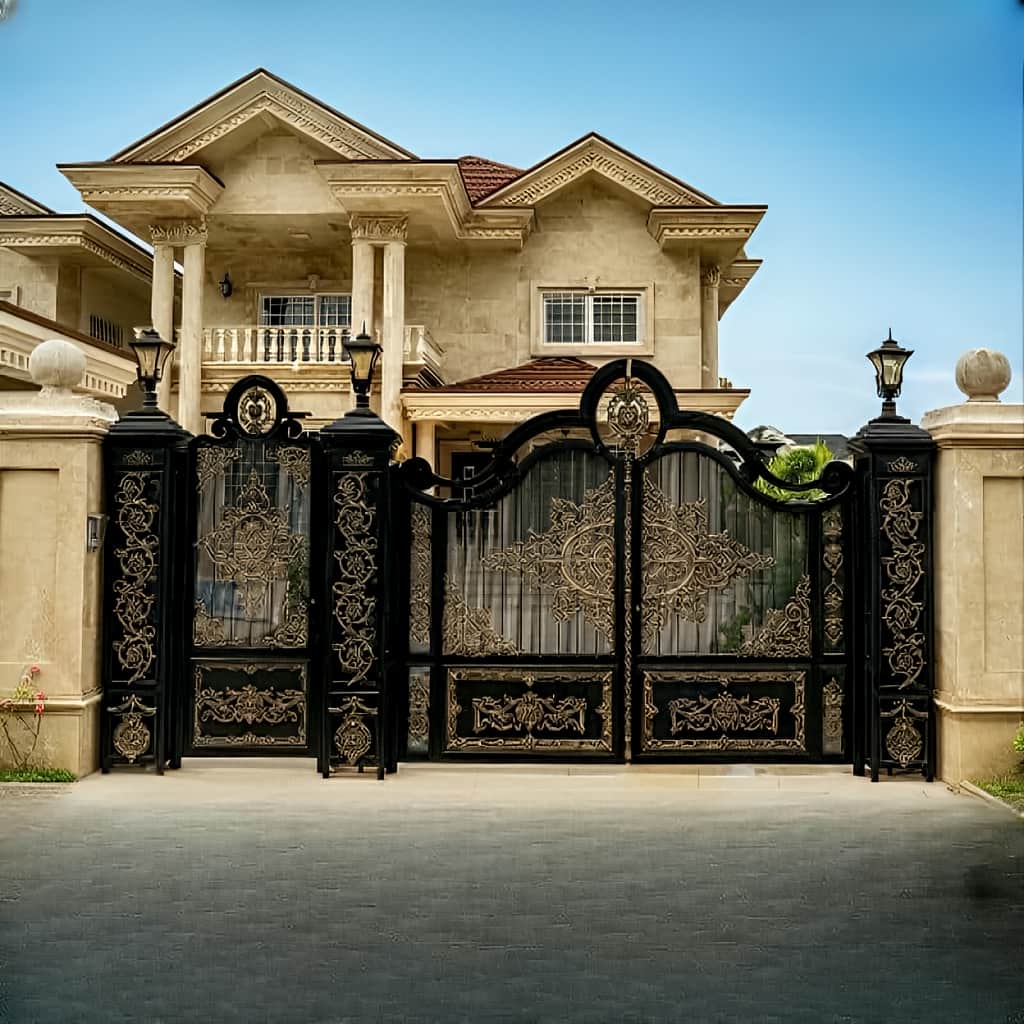 نصب درب فلزی گل آرا دو لنگه