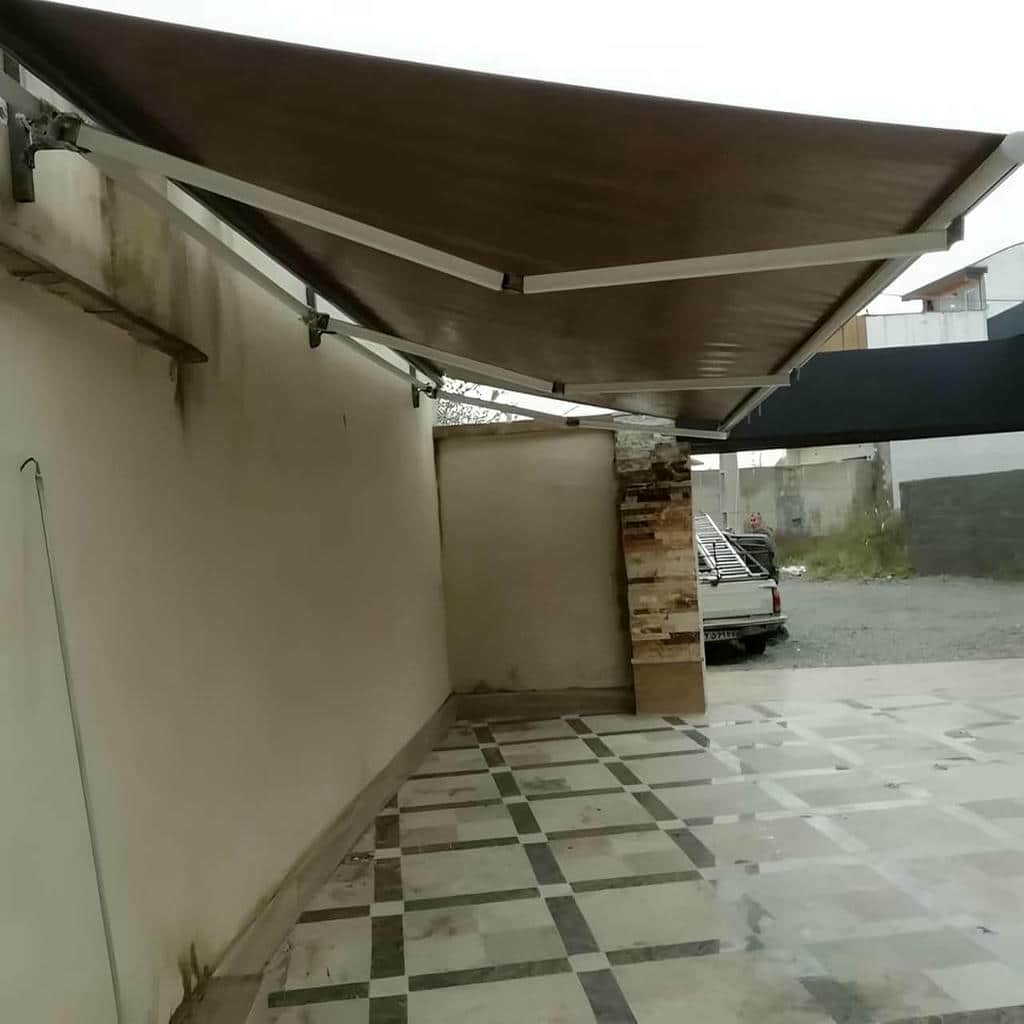نصب سایبان برقی بازویی اتوماتیک ضد UV در آبسرد