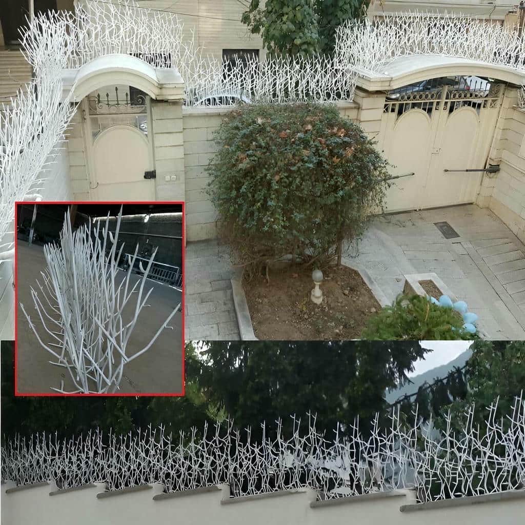 نصب حفاظ شاخ گوزنی دیوار حیاط در کرمان