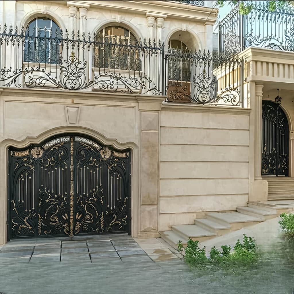 نصب درب حیاط ویلا ساده در اندیشه