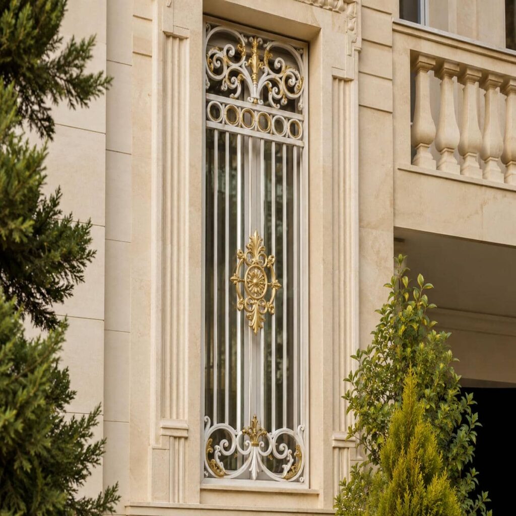 اجرای حفاظ پنجره جای گلدان دار داخل دهانه