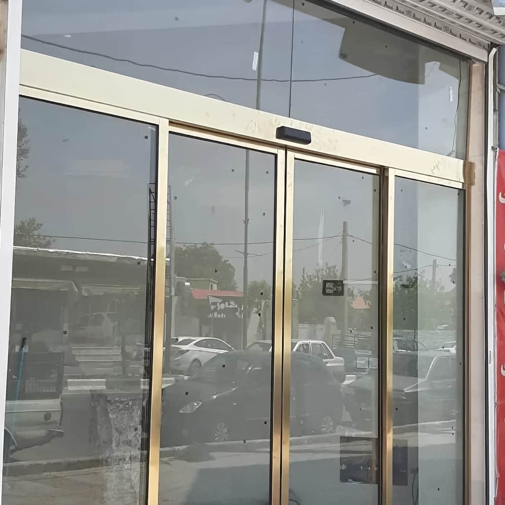 قیمت درب اتوماتیک شیشه ای دو لنگه کشویی