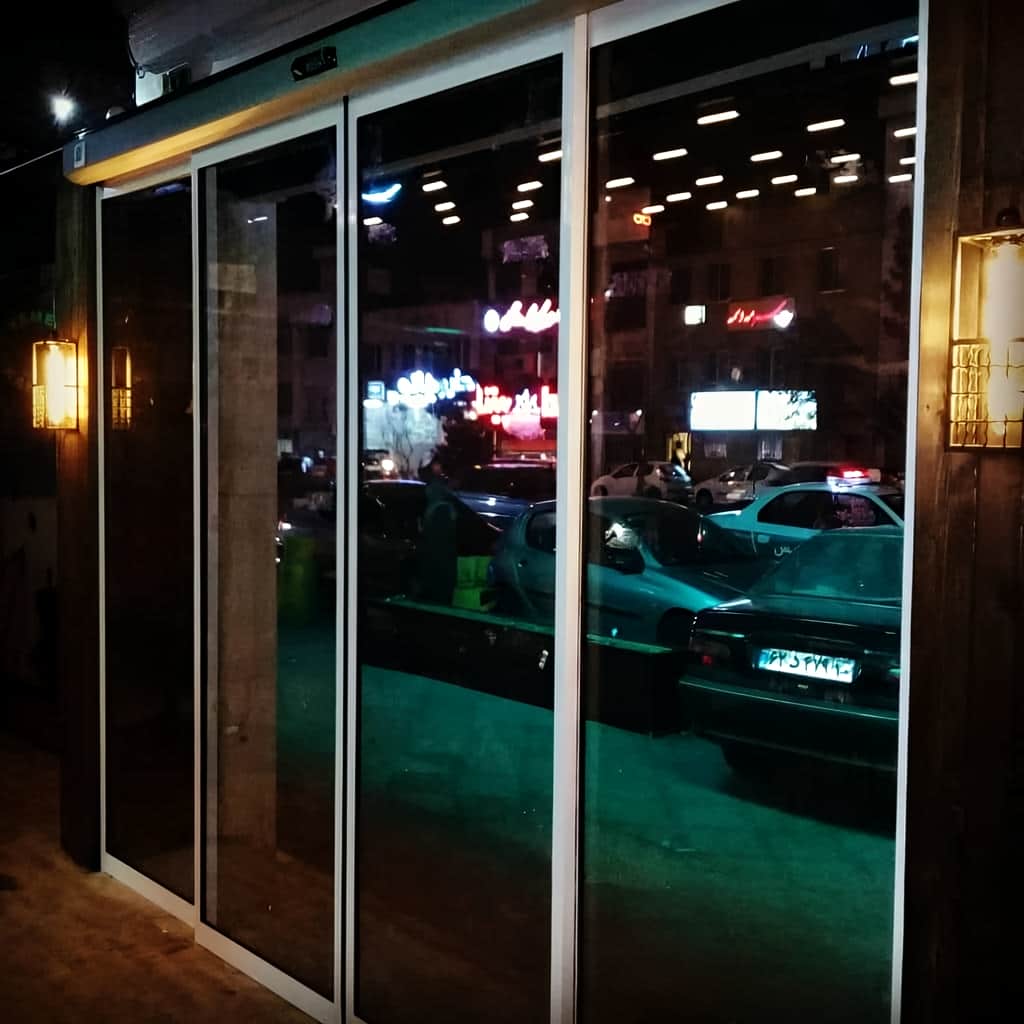 خرید درب اتوماتیک شیشه ای دو لنگه کشویی