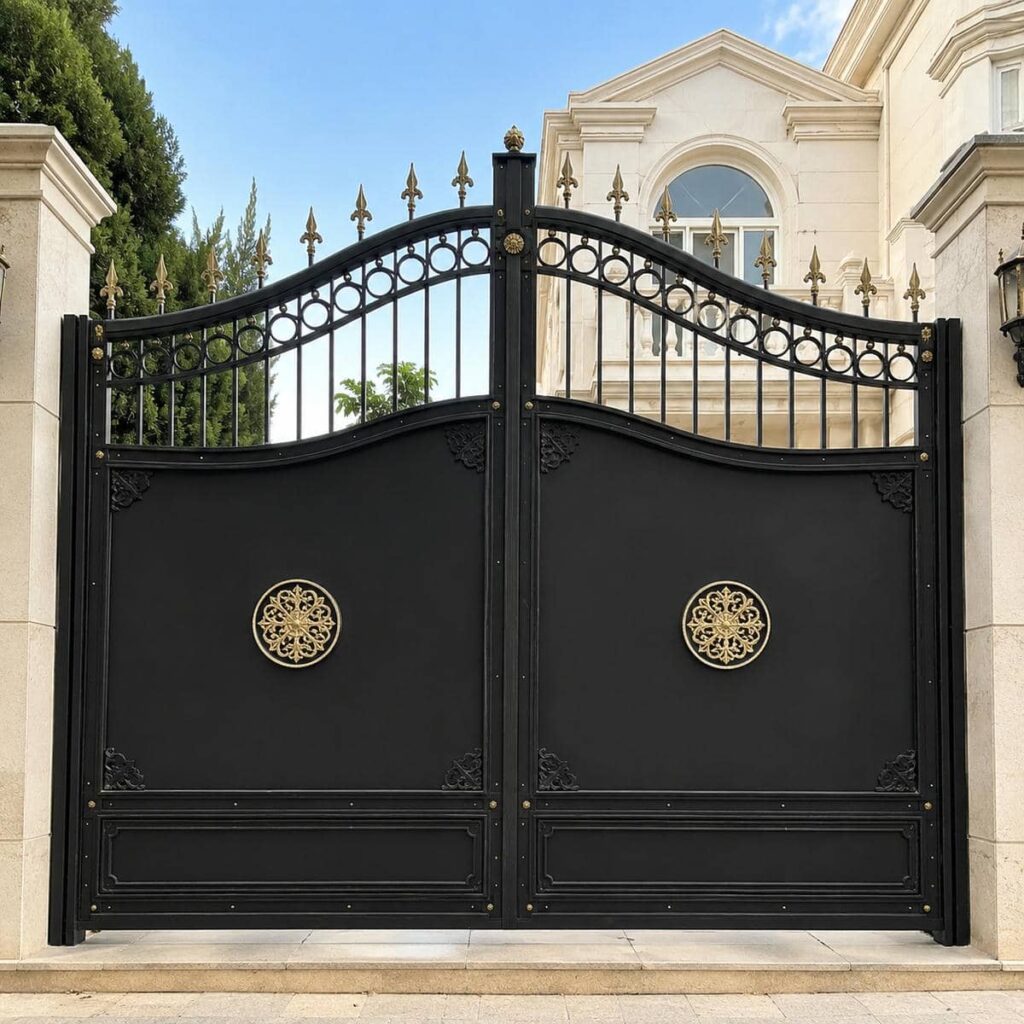 خدمات اندازه گیری درب پارکینگ مشکی طلایی
