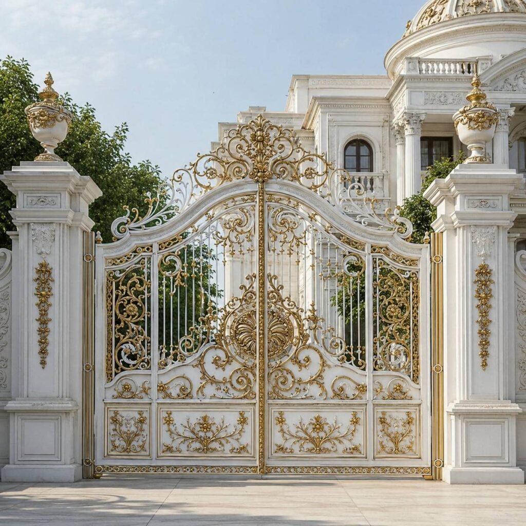 خرید درب حیاط طرح چوب فلزی با بررسی نوع پنل