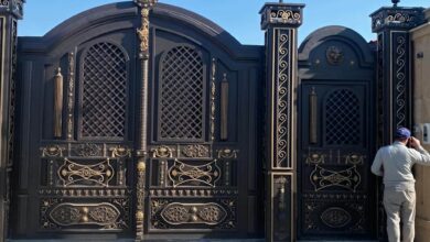 12 مدل درب پارکینگ مدرن پنل مشبک
