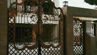 10 طرح درب پارکینگ فلزی دو لنگه