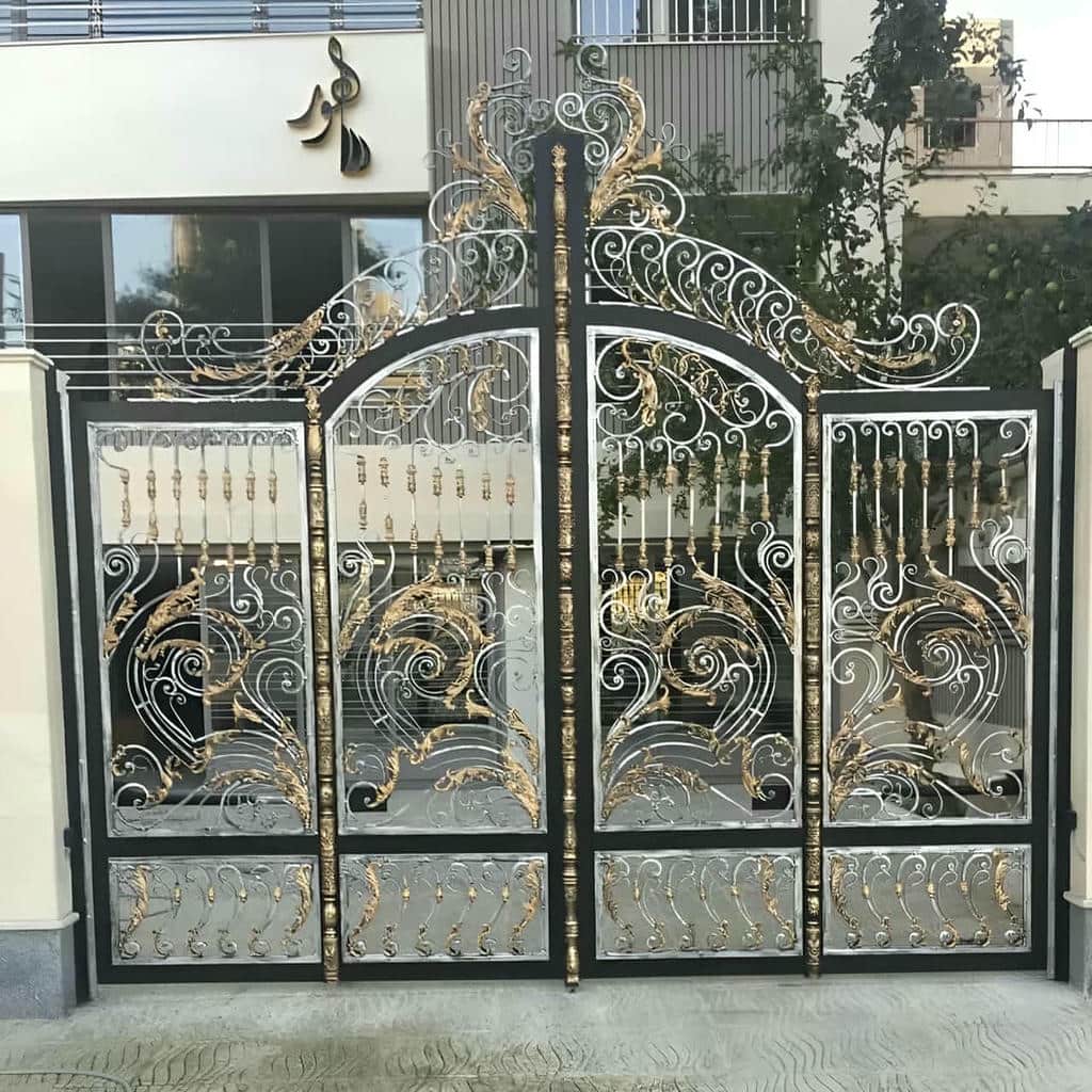 سفارش درب پارکینگ حیاط لولایی دو لنگه
