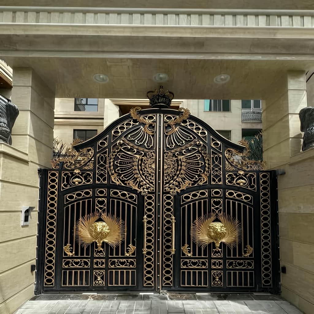 نصب درب پارکینگ آهنی ریلی با موتور