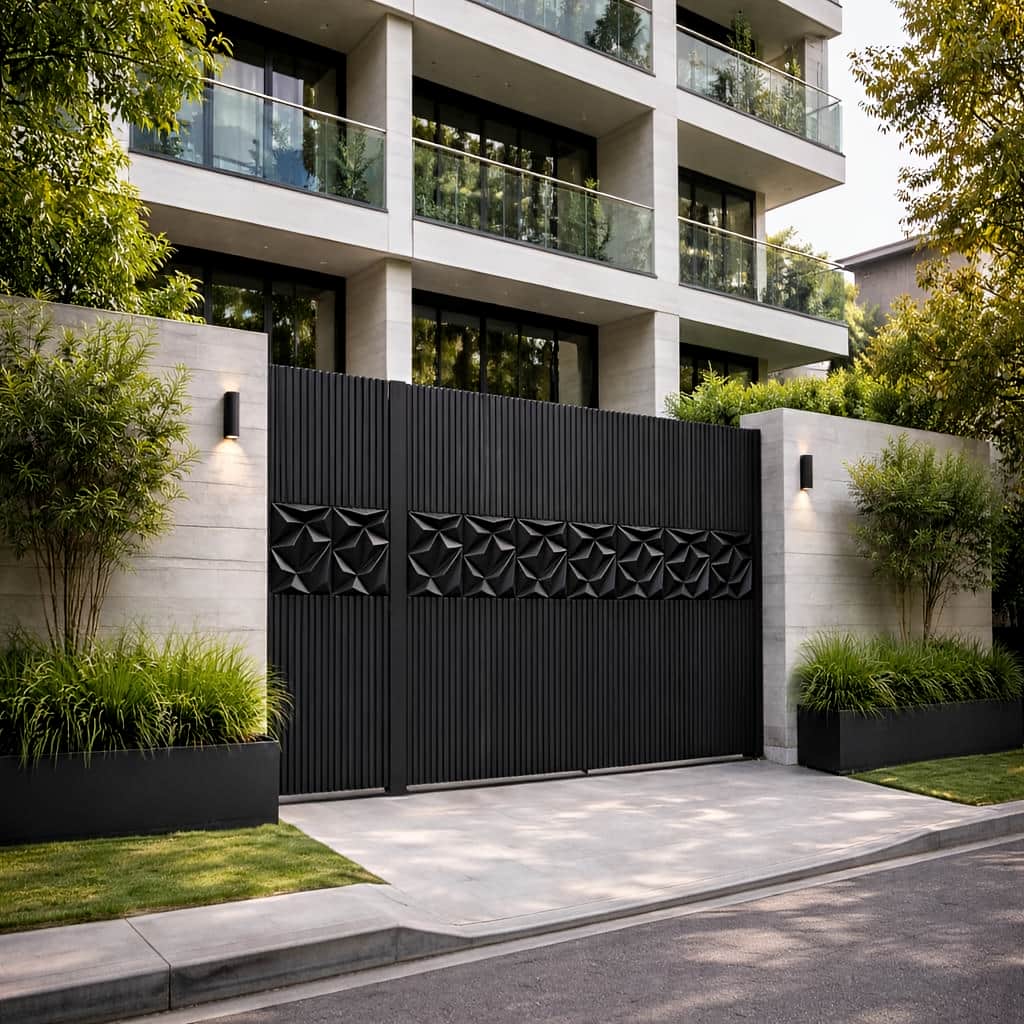 قیمت درب پارکینگ فلزی بر اساس طرح نما