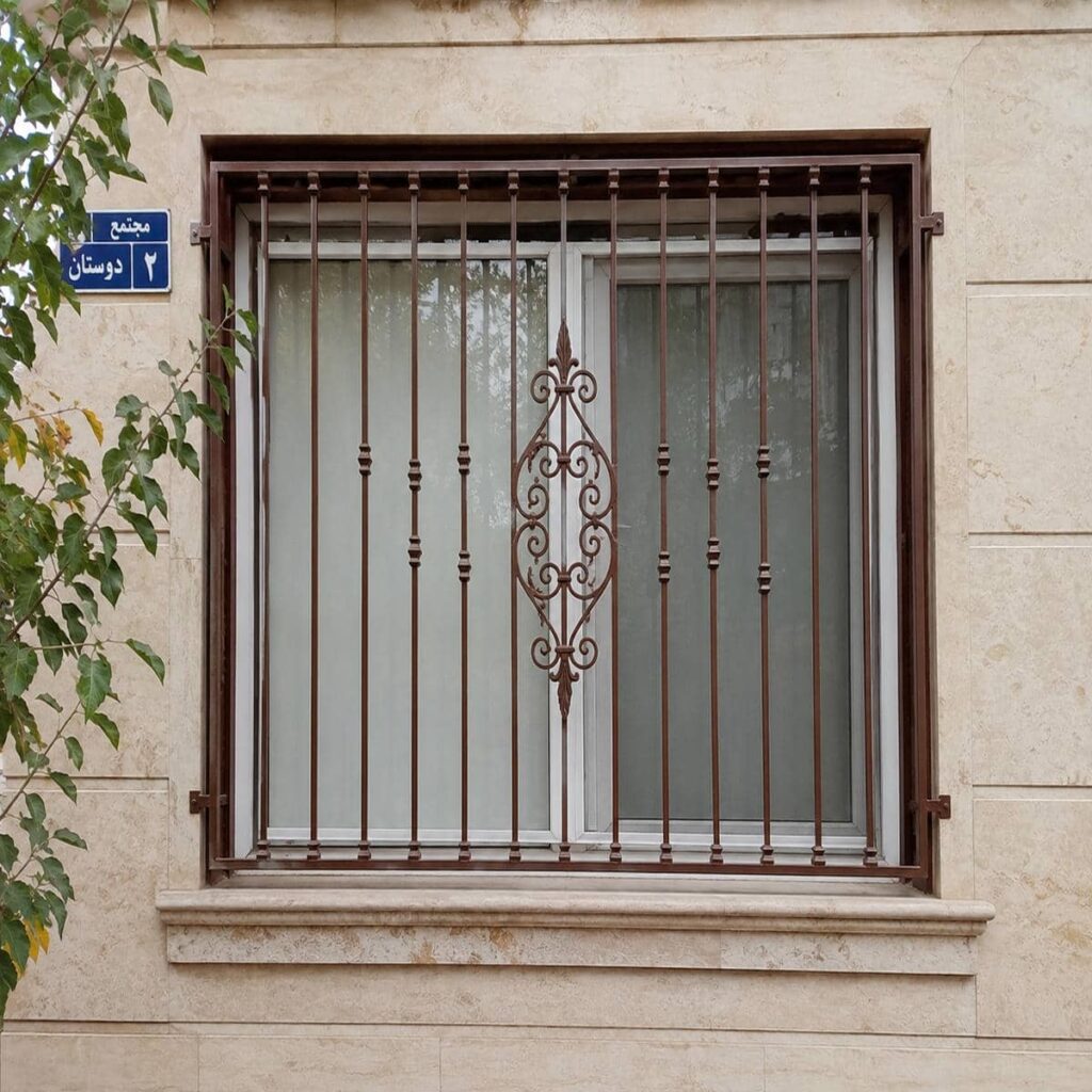 ساخت حفاظ پنجره ضد سرقت میله عمودی قاب دوبل