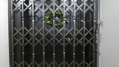 12 مدل درب آکاردئونی سه گل تسمه
