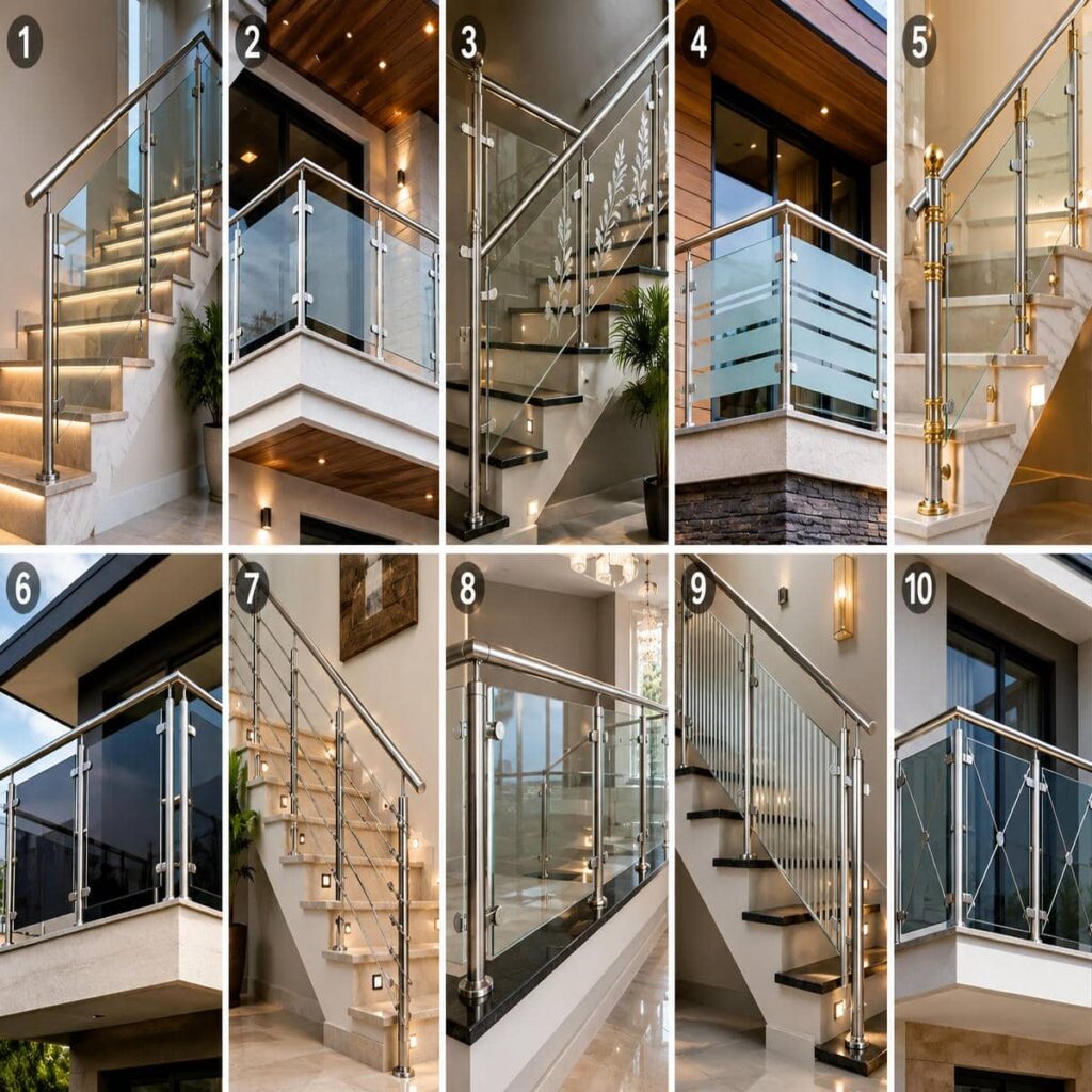 نرده شیشه ای بالکن ابعاد دقیق
