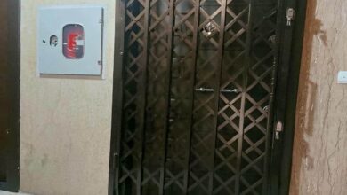 نرده آکاردئونی فلزی با ابعاد سفارشی ورودی