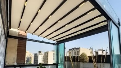 سقف متحرک پارچه ای با ابعاد سفارشی پروژه