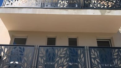 نرده آلومینیومی بالکن با پایه های سفارشی