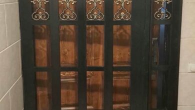 حفاظ کرکره ای مشکی هماهنگ با نمای مدرن