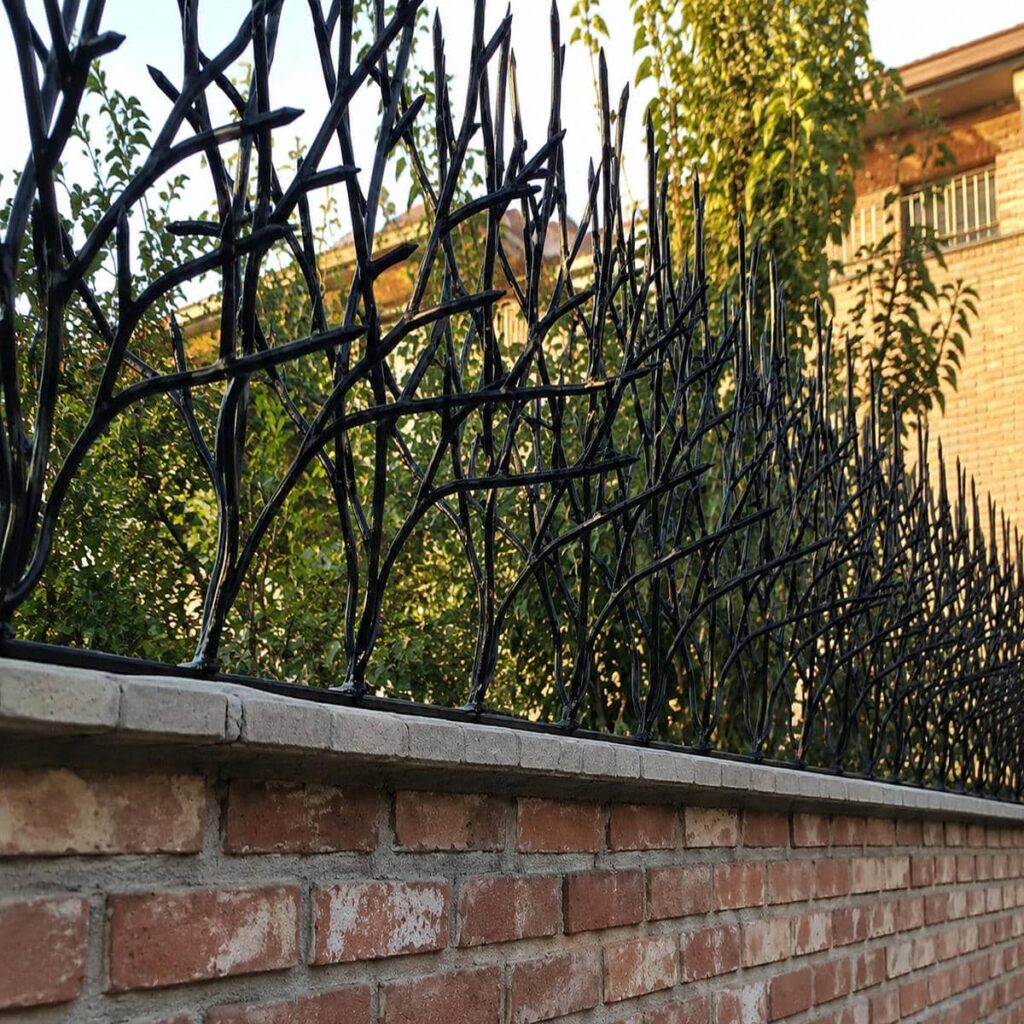 حفاظ روی دیوار حیاط با رنگ هماهنگ نما