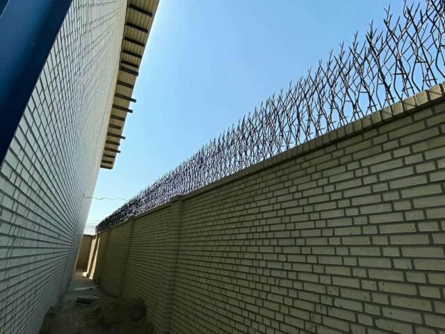 حفاظ دیوار شاخ گوزنی مشکی روی حیاط در استان همدان مرکز فروش حفاظ دیوار با رنگ سفارشی در استان همدان